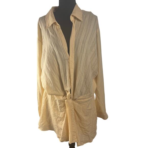 Free People Large Yellow Long Sleeve Skirt Romper NWT - Picture 1 of 16